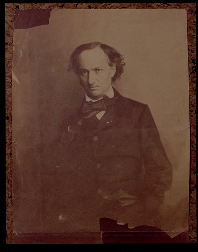Charles Baudelaire, French poet, portrait photograph by Nadar